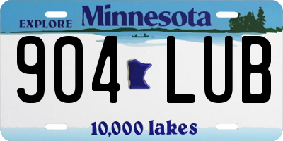 MN license plate 904LUB
