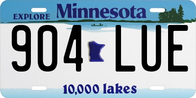 MN license plate 904LUE