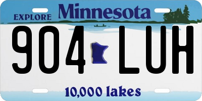 MN license plate 904LUH