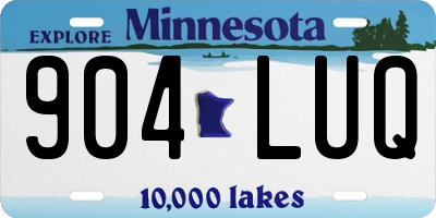 MN license plate 904LUQ