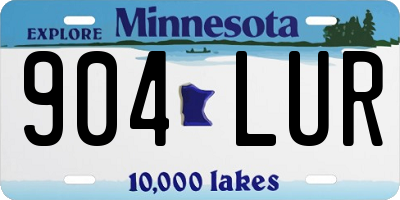 MN license plate 904LUR