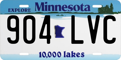MN license plate 904LVC
