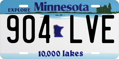 MN license plate 904LVE