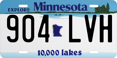 MN license plate 904LVH