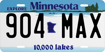 MN license plate 904MAX