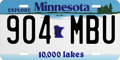 MN license plate 904MBU