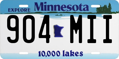 MN license plate 904MII