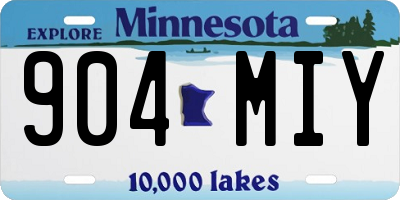 MN license plate 904MIY
