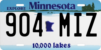 MN license plate 904MIZ