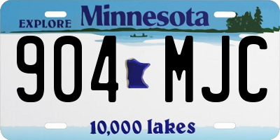 MN license plate 904MJC