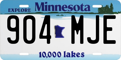 MN license plate 904MJE
