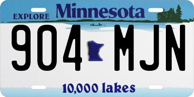 MN license plate 904MJN