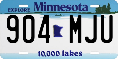 MN license plate 904MJU