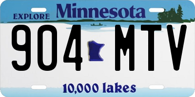 MN license plate 904MTV