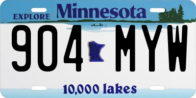MN license plate 904MYW