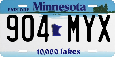 MN license plate 904MYX