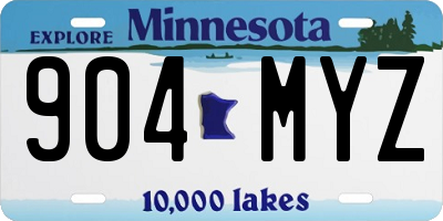 MN license plate 904MYZ