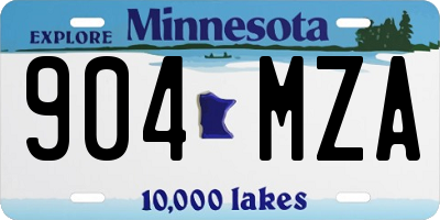 MN license plate 904MZA