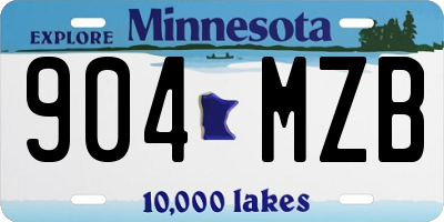 MN license plate 904MZB