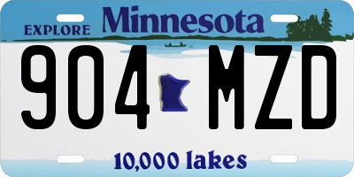 MN license plate 904MZD