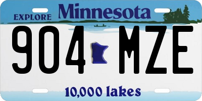 MN license plate 904MZE
