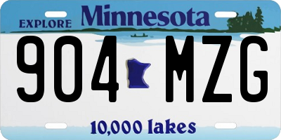 MN license plate 904MZG