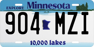 MN license plate 904MZI