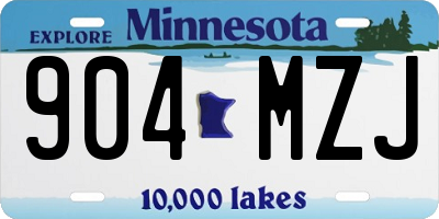 MN license plate 904MZJ