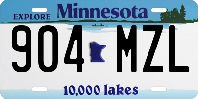 MN license plate 904MZL