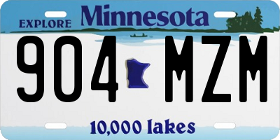 MN license plate 904MZM