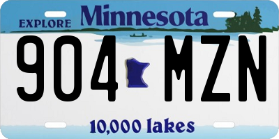 MN license plate 904MZN