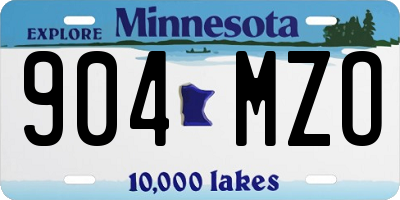 MN license plate 904MZO