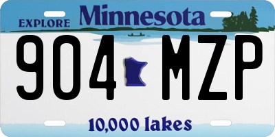 MN license plate 904MZP
