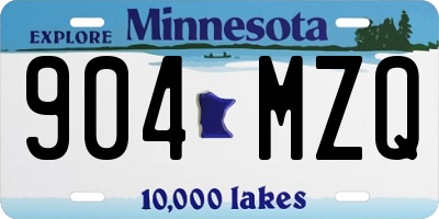 MN license plate 904MZQ