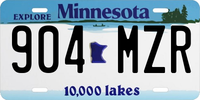 MN license plate 904MZR