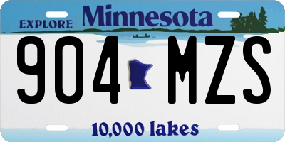 MN license plate 904MZS