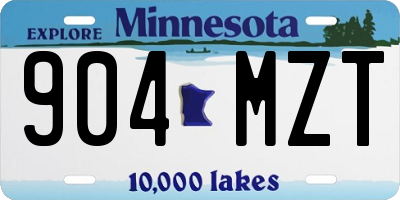MN license plate 904MZT