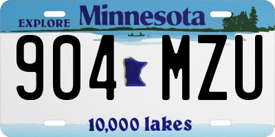 MN license plate 904MZU