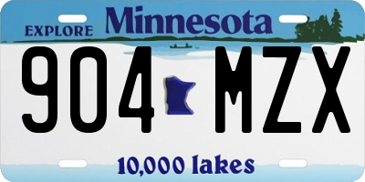 MN license plate 904MZX