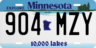 MN license plate 904MZY