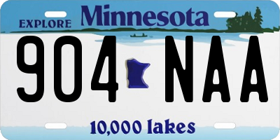 MN license plate 904NAA