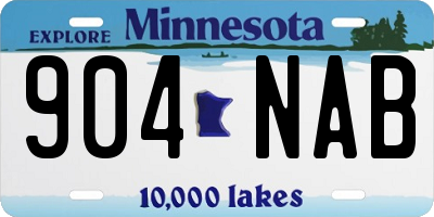 MN license plate 904NAB