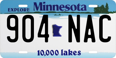 MN license plate 904NAC