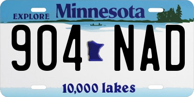 MN license plate 904NAD