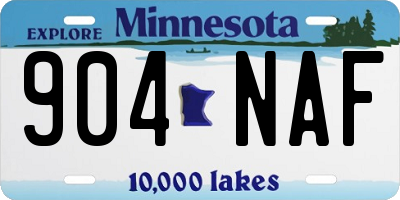 MN license plate 904NAF