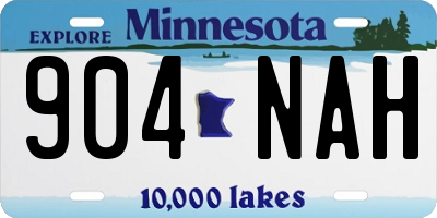 MN license plate 904NAH