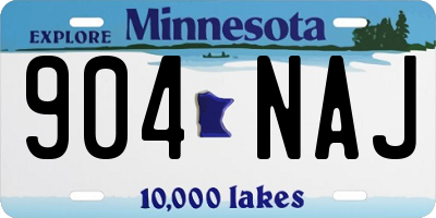 MN license plate 904NAJ