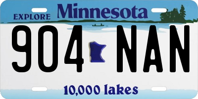 MN license plate 904NAN