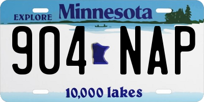 MN license plate 904NAP