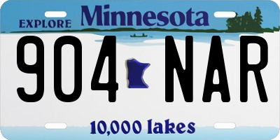 MN license plate 904NAR